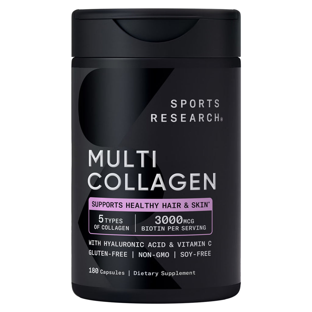 Sports Research MULTI COLLAGEN 180ct - 3000 mcg Biotin Capsules