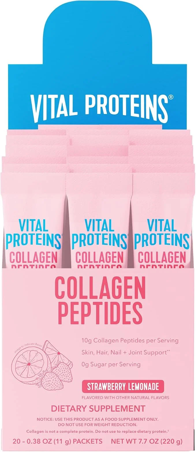 Vital Proteins Collagen Powder,Strawberry Lemonade Flavor, 20 Ct