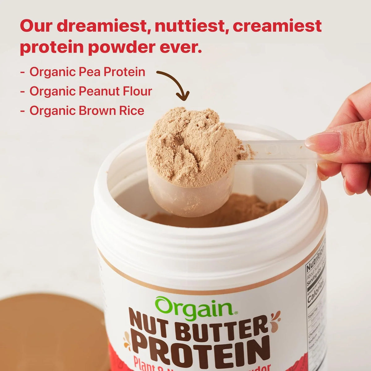 Orgain X Justin's 20g Protein Powder, Chocolate Peanut Butter, 1.17lb