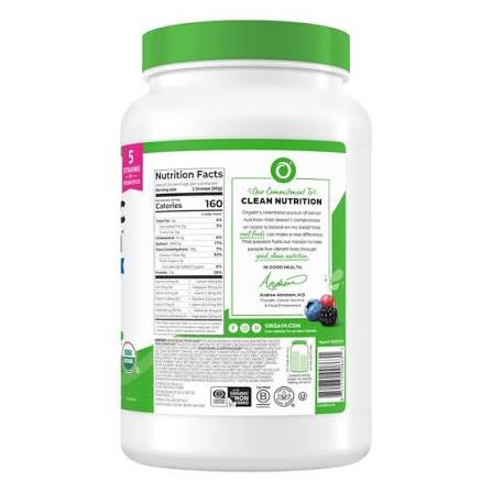 Orgain Organic Protein and Superfoods Plant Based Protein Powder, Creamy Chocolate Fudge, 2.64 lbs